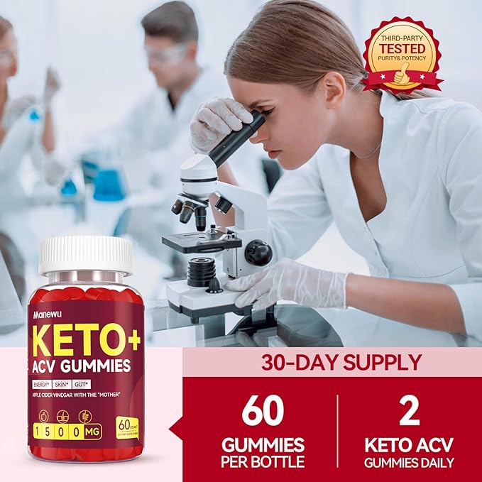 Keto ACV Gummies - ACV Keto Gummies Diet Supplement for Women Men - 1500mg Natural Apple Cider Vinegar with Mother - Low-Sugar, Gluten Free, Vegan, Non-GMO, Made in USA, 120 Count