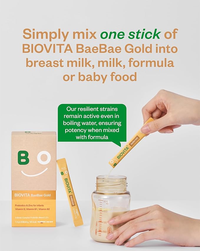 Baby Probiotics Powder (30 Sticks, 30 Days) - Support Healthy Immune & Digestive System, Supplement for Babies & Infants. Vitamin B, VitaminD, Zinc