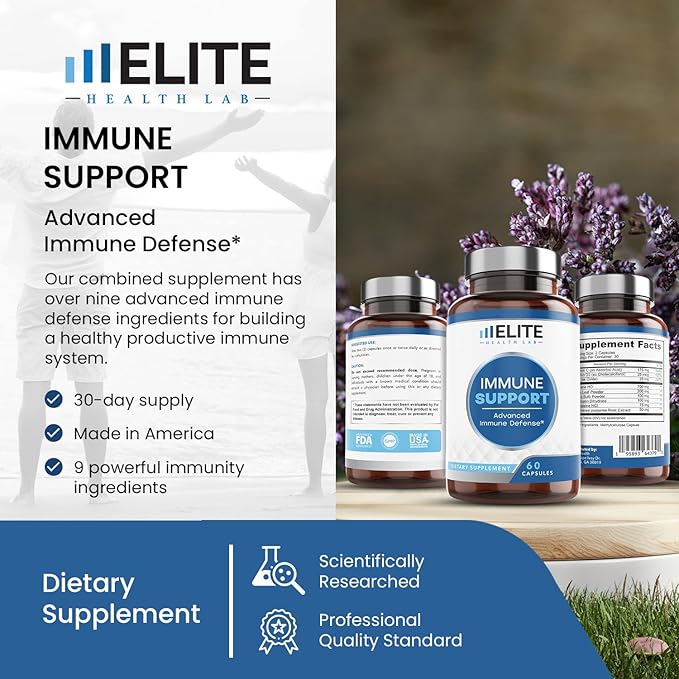 Ultimate 9-in-1 Immune Support Boost – 1000mg Vitamin C, D, Zinc, Echinacea, Quercetin & More – USA Third Party Lab Tested, Gluten-Free, 60 Capsules – Made in USA