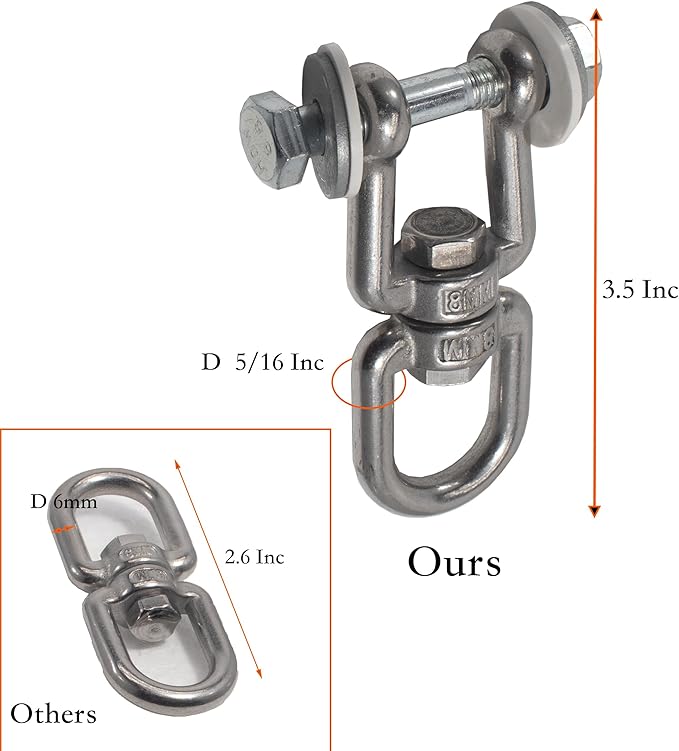 Upgraded 360 Swivel Mount for Punching Bag Hanger. Heavy Bag Hanger for Yoga, Gym, Swing Chairs, and Hammocks