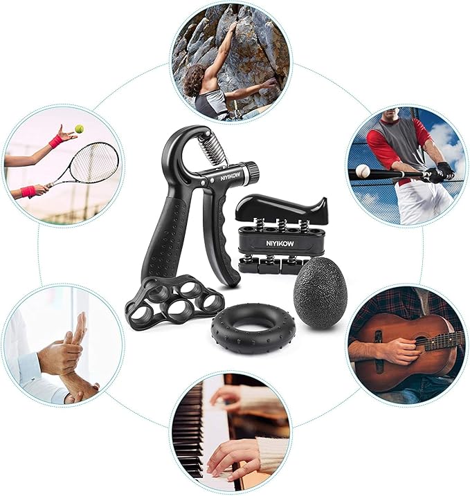 Grip Strength Trainer Kit with Counter (5 Pack)