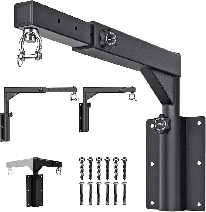 Kipika Heavy Bag Hanger Wall Mount Punching, Rotatable Heavy Duty Boxing Bag Bracket for Home Gym Indoor, Adjustable Length for Kickboxing Bag, Muay Thai Bag,Speed Bag