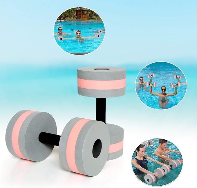 Timoo Aquatic Dumbells Set of 2 Water Dumbells Pool Resistance Water Weight Water Aerobics High-Density EVA-Foam Pool Fitness