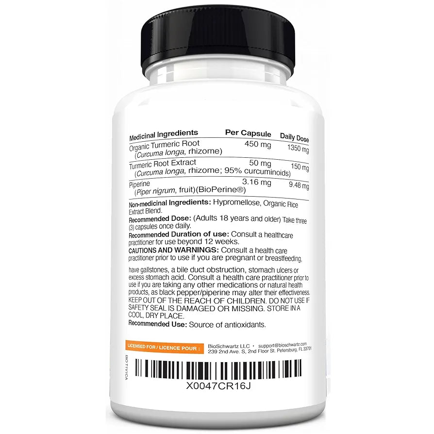 Turmeric Curcumin with Black Pepper Extract 1500mg - High Absorption Ultra Potent Turmeric Supplement with 95% Curcuminoids and BioPerine - Non GMO Tumeric Capsules for Joint Support - 180 Capsules