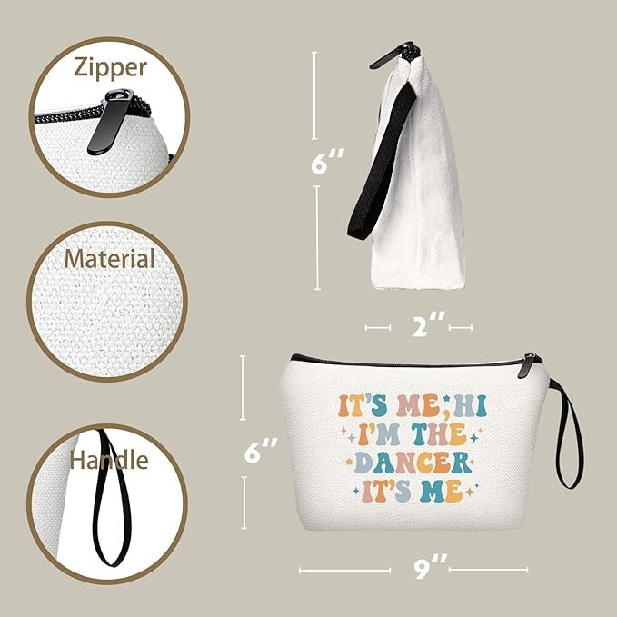 Dance Gifts, Dance Teacher Gifts, Dance Makeup Bag, Dancer Gifts,Dance Moms Merch, Dance Recital Gifts for Girls,Appreciation Gifts for Women Daughter Dance Teams Ballet Sister,Christmas Gifts