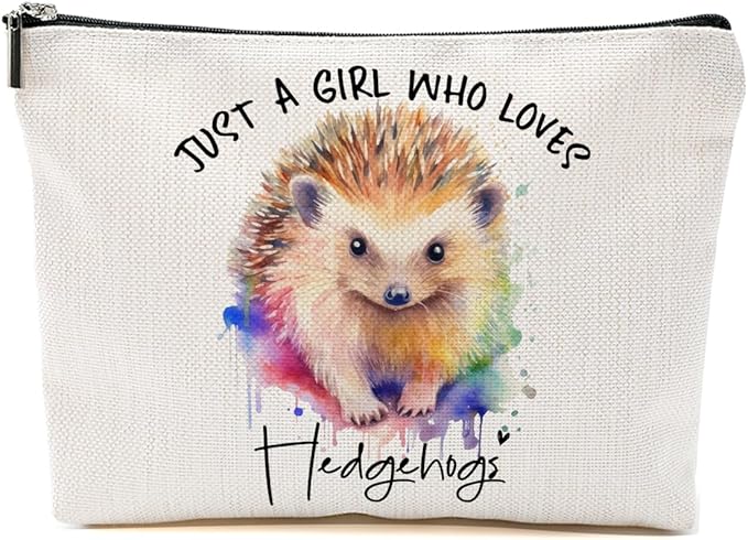 Hedgehog Gifts Makeup Bag, Hedgehog Stuff Cosmetic Bag Travel Organizer Bags Makeup Pouch, Christmas Birthday Animal Lovers Gifts for Women Girls Friends Daughter
