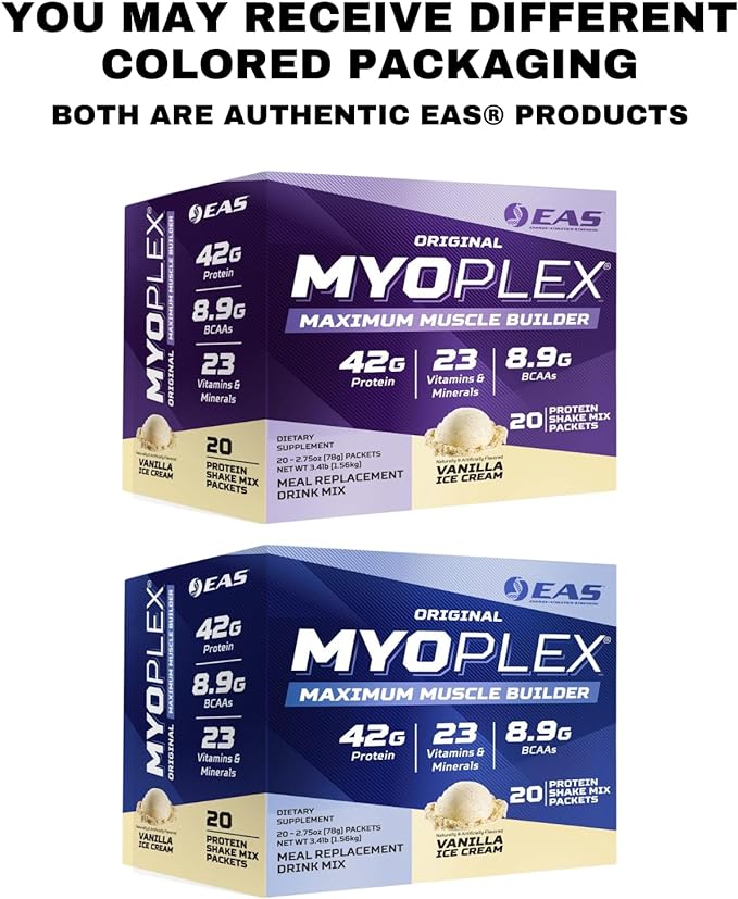 Original Myoplex Maximum Muscle Builder | Meal Replacement Protein Drink Mix | Quality Protein Blend | 42g Protein | 20 Individual Packets (Double Rich Chocolate)