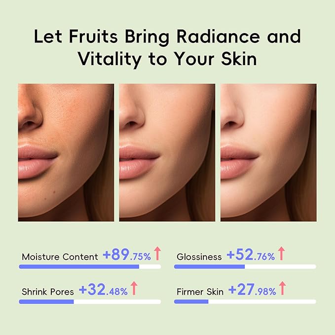 Fruit Skin Care for Teens, 5 Daily Routine Beauty Skin Care Sets - Exfoliation, Smooth, Clean, Oil Control, Firm, Hydrate, Glow Up, Skincare Gift Set for Girls Women, Travel Set, for All Skin
