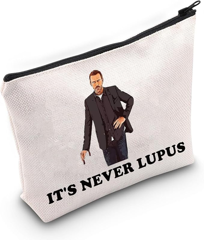 WZMPA Dr Gregory Cosmetic Bag Dr Gregory Fans Gift It's Never Lupus Zipper Pouch Bag For TV Series Fans (never Lupus)