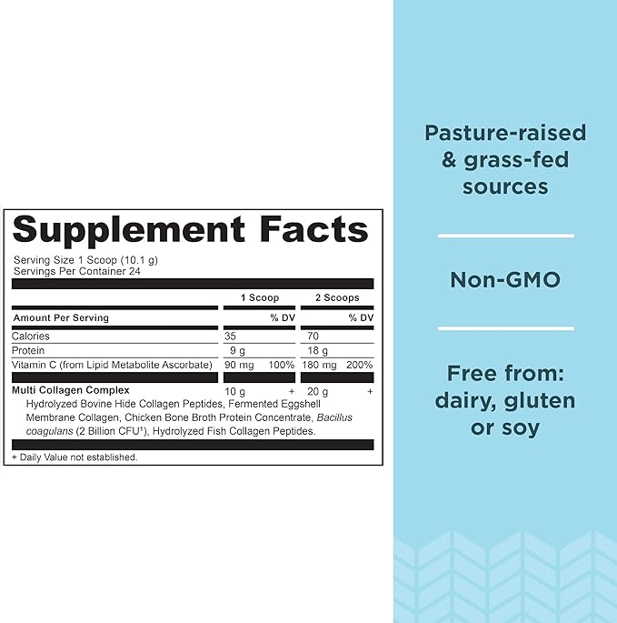 Ancient Nutrition Hydrolyzed Collagen Peptides Powder with Probiotics, Unflavored Multi Collagen Protein for Women and Men with Vitamin C, 24 Servings, Supports Skin and Nails, Gut Health, 8.6oz