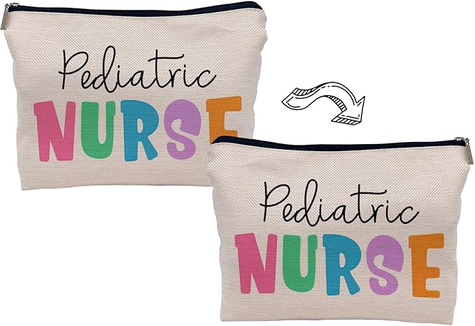 Pediatric Nurse Colorful Makeup Bag, Practitioner Gifts Cosmetic Bag for Women, Appreciation Gifts