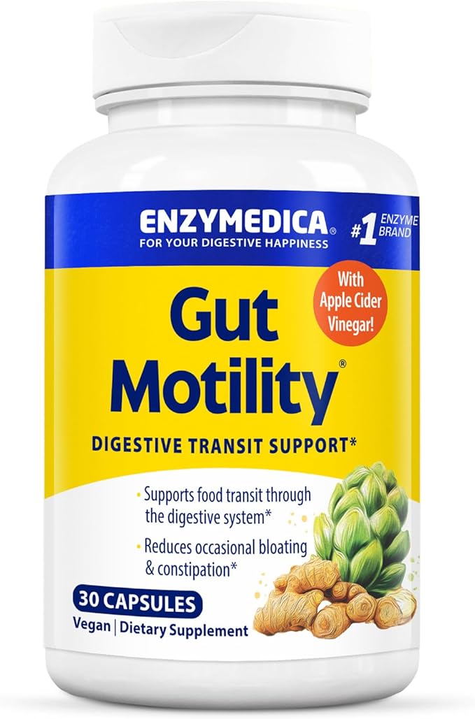 Enzymedica, Gut Motility, Promotes Regular, Healthy Bowel Movements, Reduces Occasional Bloating & Constipation, 30 Count