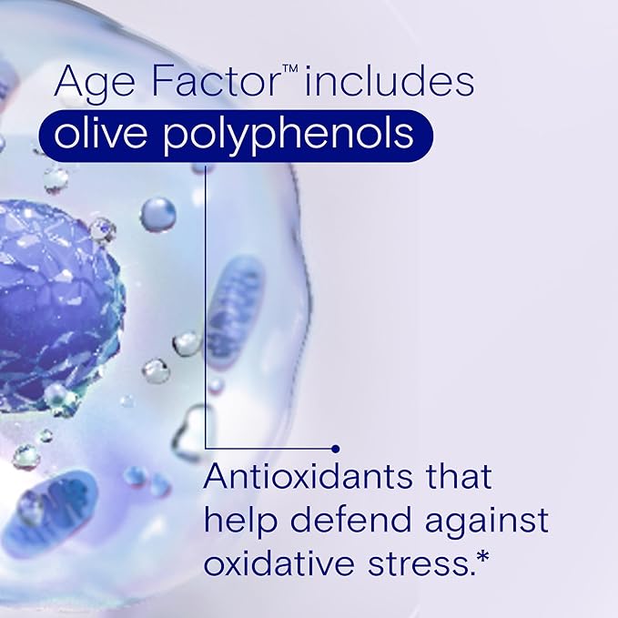One A Day Age Factor Cell Defense-Cell Health Supplement to Support Healthy Aging Journey, Cell Health Support for Adults, with Olive Polyphenols, Resveratrol, Vitamin B3 (Niacinamide), 30 Softgels