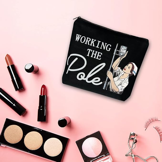 ER Nurse Gift,Nurse Gifts for Women Funny Makeup Bags,Working The Pole,Gifts for Nurses Pencil Makeup Pouch Bag with Zipper, Nurse Graduation Gift,Nurses Day Gift,RN Nursing Bag for Work,Black