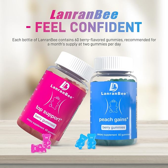 Booty Gummies & Chest Surpport Gummies for Women | Workout Enhancement | Vitamins for Women | Essential Herbs | Multivitamins |Berry Flavored |Womens Fitness Supplement