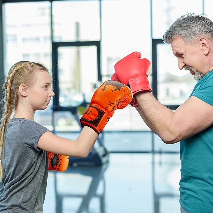 Kids Boxing Glove 6oz 8oz, Youth, Boys and Girls Training Sparring Gloves for Punching Bag, Kickboxing, Muay Thai, MMA, Gift for Age 6-15 Years