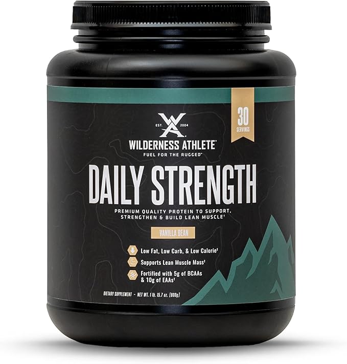 Wilderness Athlete - Daily Strength Premium Protein | Whey Protein Powder for Women & Men - Best Protein Powder for Lean Muscle - Clean Protein Powder with Whey Protein Isolate (Vanilla Bean)