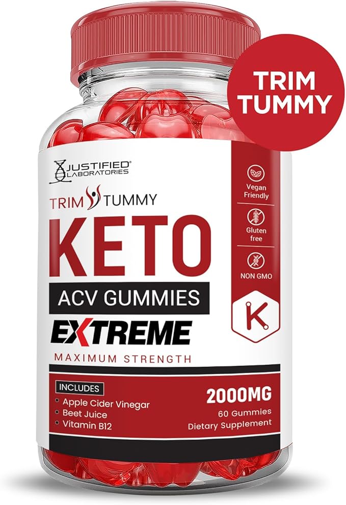 Trim Tummy Keto ACV Gummies Extreme 2000MG Trim Tummy Keto Gummies Apple Cider Vinegar Formulated with Pomegranate Beet Juice Powder B12 Vegan Non GMO 60 Gummys