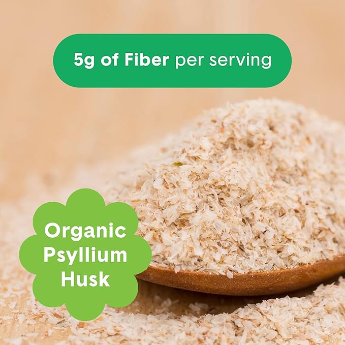 Bellway Super Fiber Powder + Fruit, Sugar Free Organic Psyllium Husk Powder Fiber Supplement for Regularity, Bloating Relief & Gut Health, Non-GMO, Plant-Based, Lemon Lime (50 Servings)