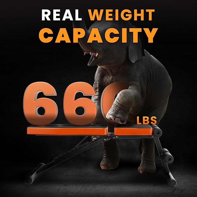 naspaluro Adjustable Weight Bench for Home Gym Foldable 880LB Incline 3-Sec Folding