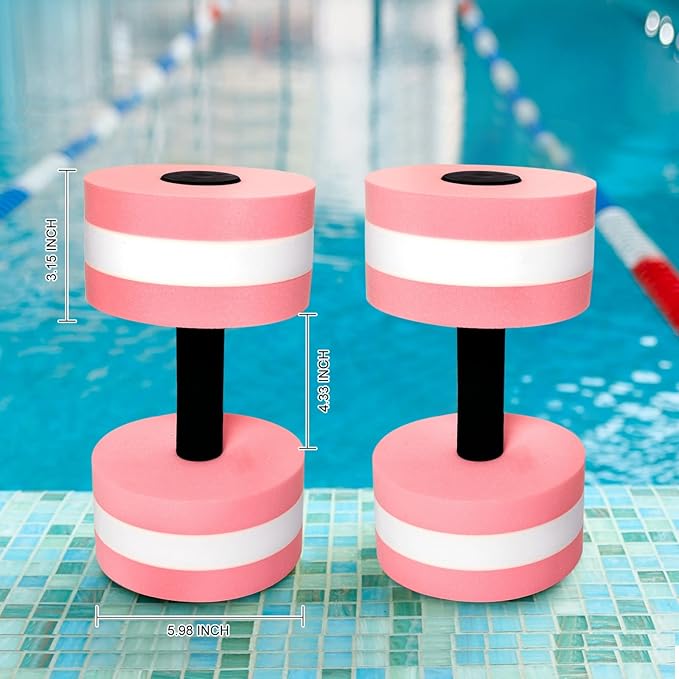 Timoo Aquatic Dumbells Set of 2 Water Dumbells Pool Resistance Water Weight Water Aerobics High-Density EVA-Foam Pool Fitness