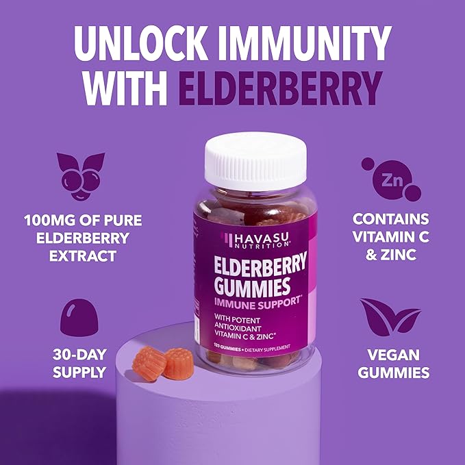 Sambucus Elderberry Gummies for Adults - Immune Support Gummies with Elderberry, Vitamin C and Zinc - Sambucus Elderberry Immune Support with Elderberry Extract - 2 Month Supply Berry-Flavored Gummies
