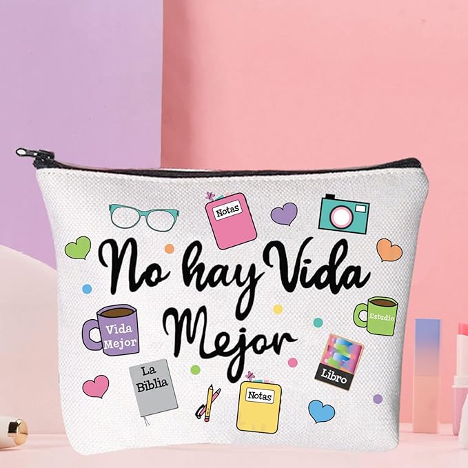 WZMPA JW Pioneer Cosmetic Makeup Bag JW Spanish Pioneer Gifts No Hay Vida Mejor Zipper Pouch Bag For Women Girls (No Hay Vida)