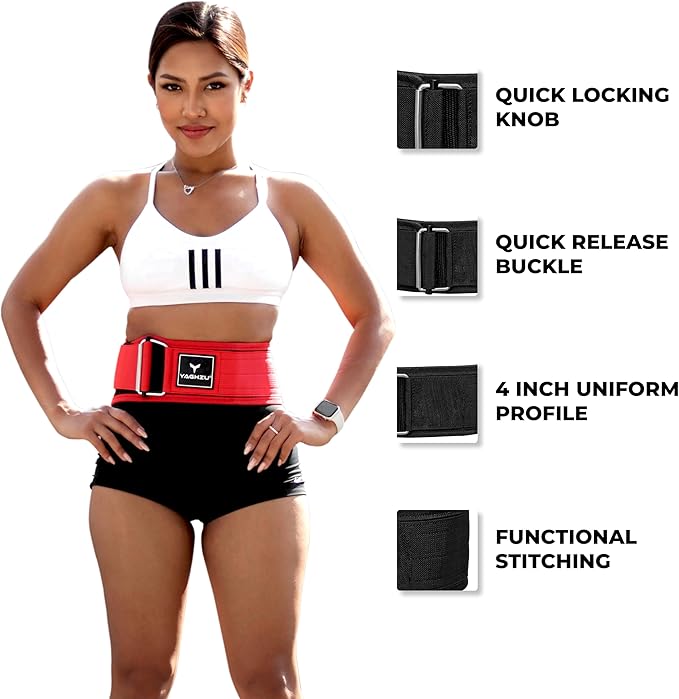Quick Locking Weight Lifting Belt - Adjustable Lifting 4 inch