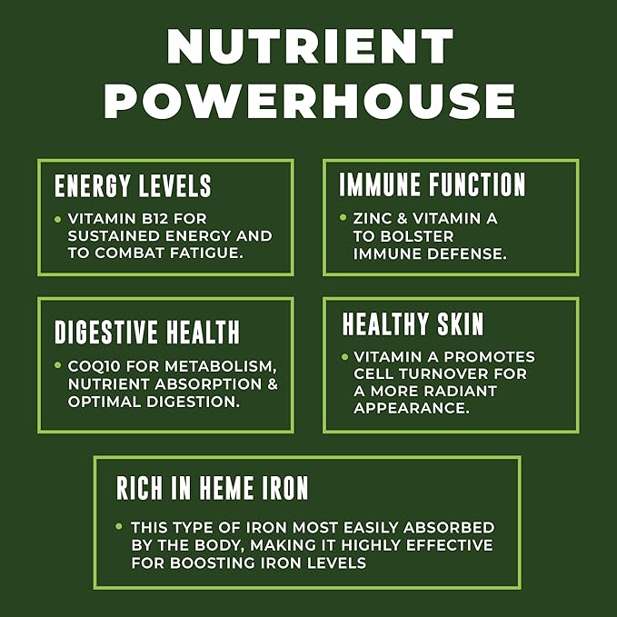 Beef Organ Supplement Grass Fed - 7 Beef Organs Complex from New Zealand - Liver, Heart, Pancreas, Kidney, Lung, Spleen, Bone Marrow - Non-GMO, No Fillers, Hormone & Antibiotic Free - Carnivore Diet