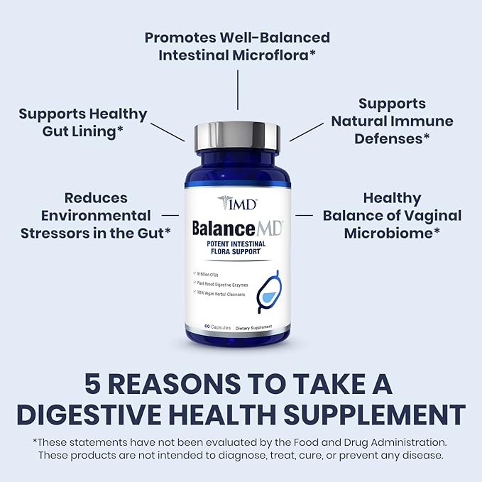 1MD Nutrition BalanceMD Vaginal Probiotics | Oregano & Caprylic Acid with Lactobacillus & Digestive Enzymes | Promotes Intestinal Flora Balance | 120 Capsules
