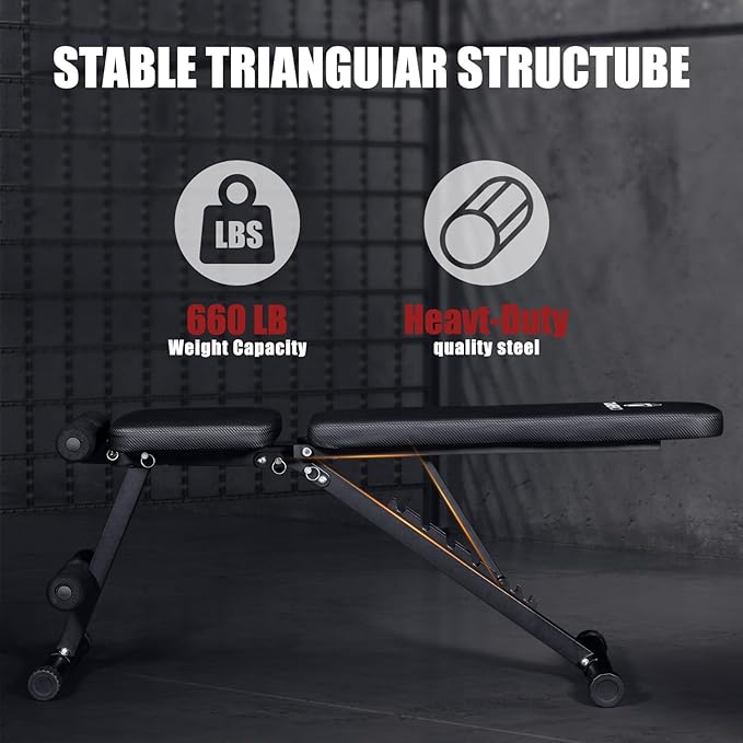 TOMSHOO Weight Bench Press 660 LB 3 Sec