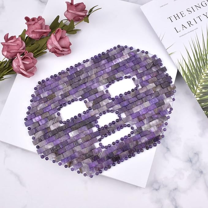 ideayard Jade Facial Mask|100% All Natural Jade Sleep Mask|Diminish Puffiness|Soothe Eye Fatigue (Purple)