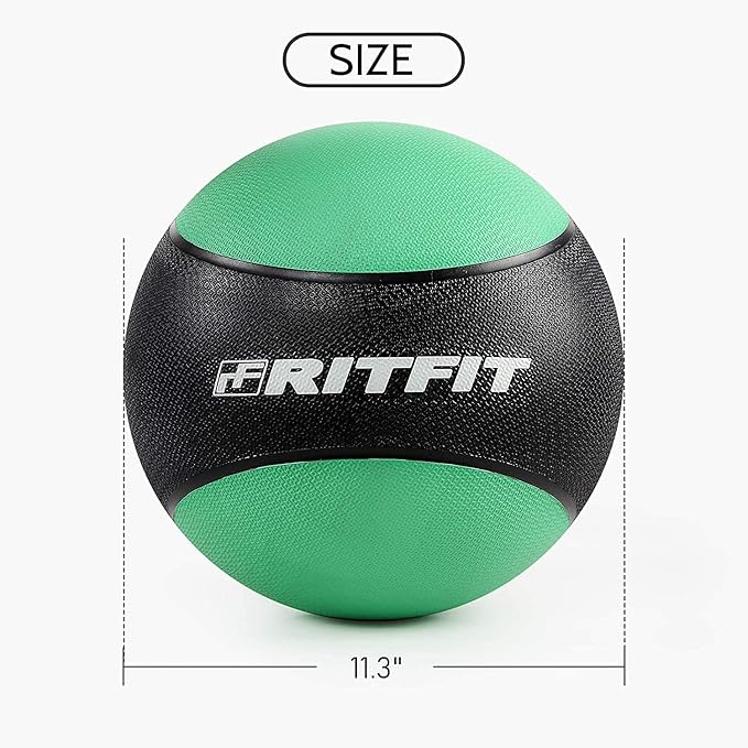 RitFit Weighted Medicine Ball - Non-Slip Rubber Shell