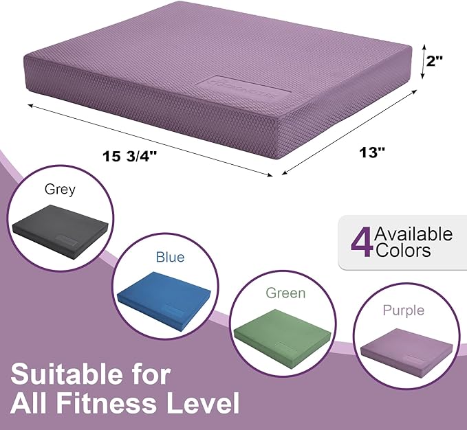 StrongTek Professional Foam Exercise Balance Pad - 15.8" 13" x 2", High-Density