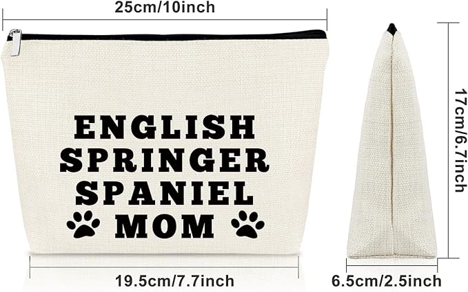 English Springer Spaniel Mom Gifts: Makeup Bag & Cosmetic Travel Pouch