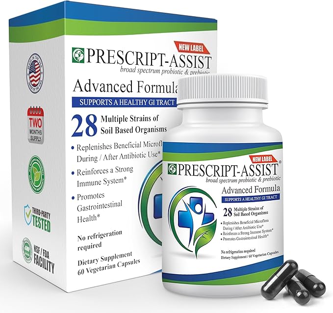 Prebiotics & Probiotics for Digestive & Immune Health with Pea Protein Advanced - Plant-Based 28 Strains Soil Microflora - Vegan, Supports Muscle Recovery & Gut Health, 90 Capsules