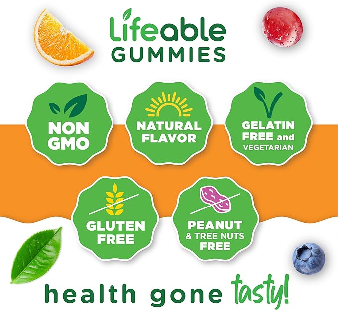 Lifeable Zinc Gummies | 50mg | Great Tasting Natural Flavor Zinc Vitamins | Gluten Free, Vegetarian, GMO-Free Zinc Chewable | for Immune Support | 90 Gummies
