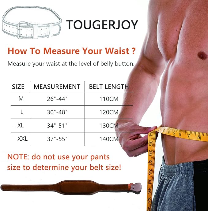 Genuine Leather Weight Lifting Belt for Men Double