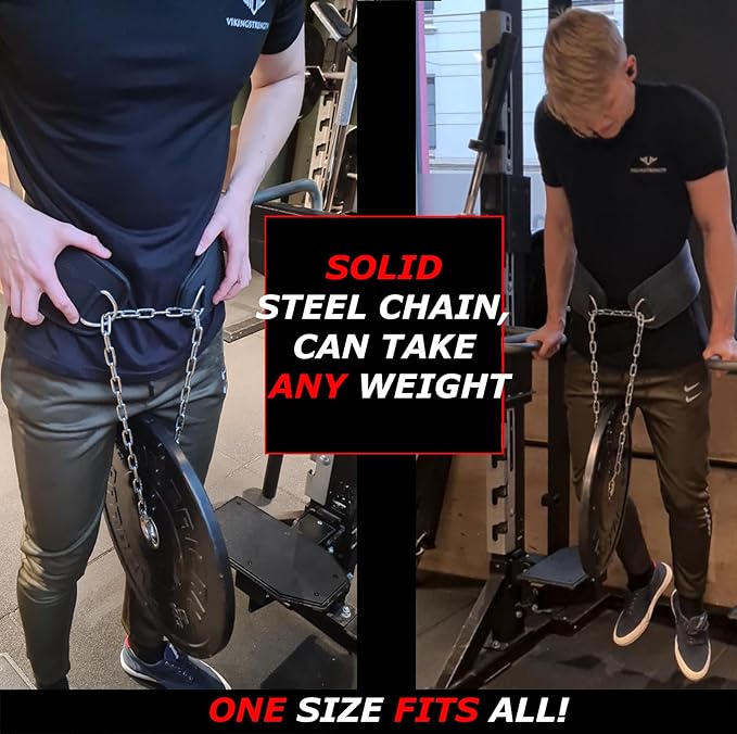 Vikingstrength Dip Belt for Weight Lifting Including Wrist