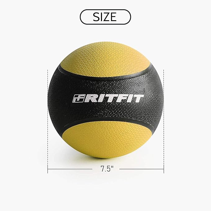 RitFit Weighted Medicine Ball - Non-Slip Rubber Shell