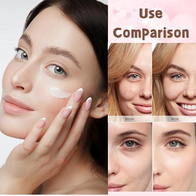 Skincare Set Sakura Teen Girls Gifts - Skin Care Set - 5PCS Skin Care Kit - Skincare for Teens 10-12 - Hydrating Skin Care Sets & Kits - Makeup Remover,Bunny Headband,Cleansing Brush,Cleanser,Cream