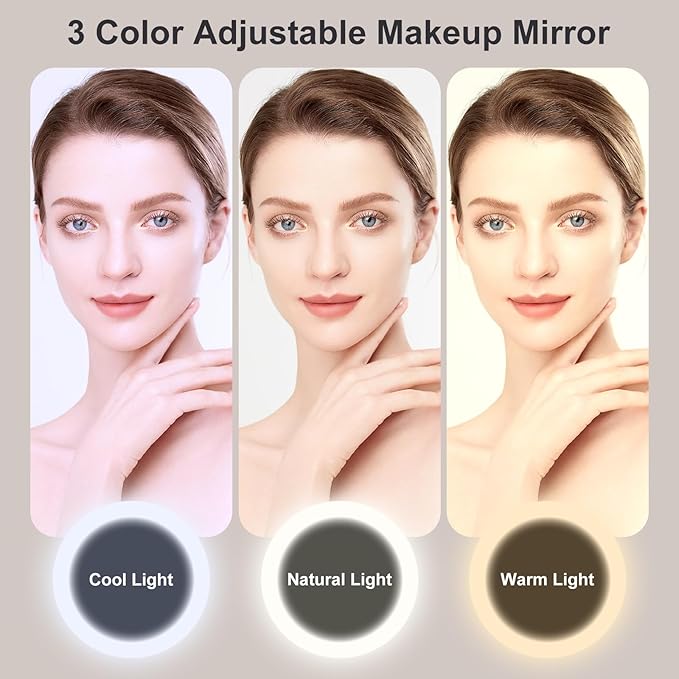 Travel Makeup Bag with Led Mirror, Portable Makeup Train Case Led Makeup Organizer Ideal Gifts for Mother Women Girls