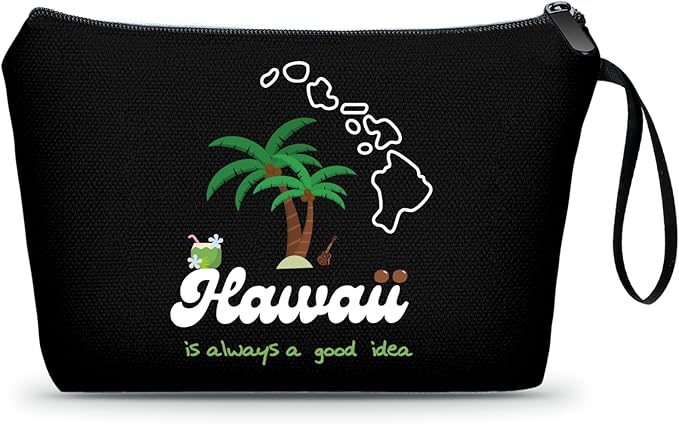 Hawaii Makeup Bag - Travel & Gift Set, Small Cosmetic Bag for Women, Perfect for Mom, Daughter, Sister, Friend or Coworker