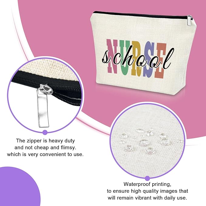 Nursing School Graduation & Appreciation Gifts - Makeup Bag for Her - School Nurse Retirement & Thank You Gift
