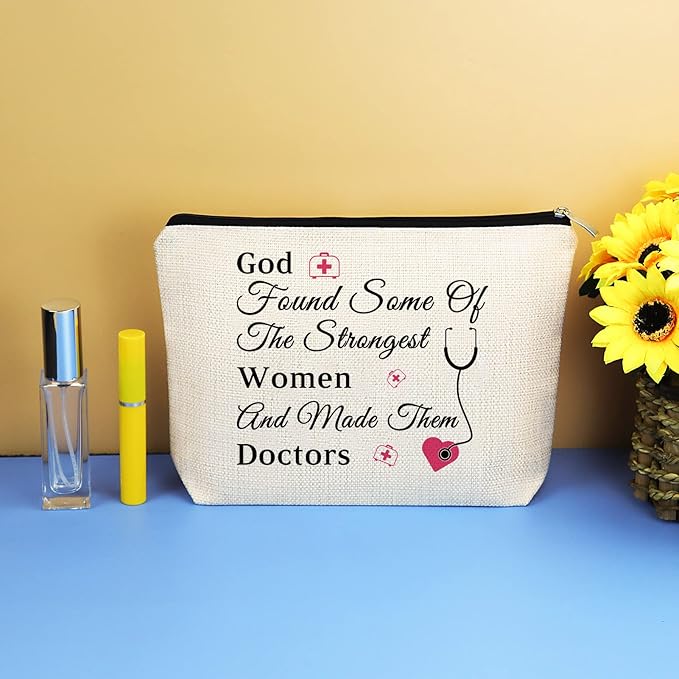 Doctor Gifts Doctor Makeup Bag for Women Doctor Thank You Appreciation Gifts Inspirational Gift for Doctor Cosmetic Bag Medical Graduation Gifts Retirement Birthday Gift for Doctor Travel Toiletry Bag