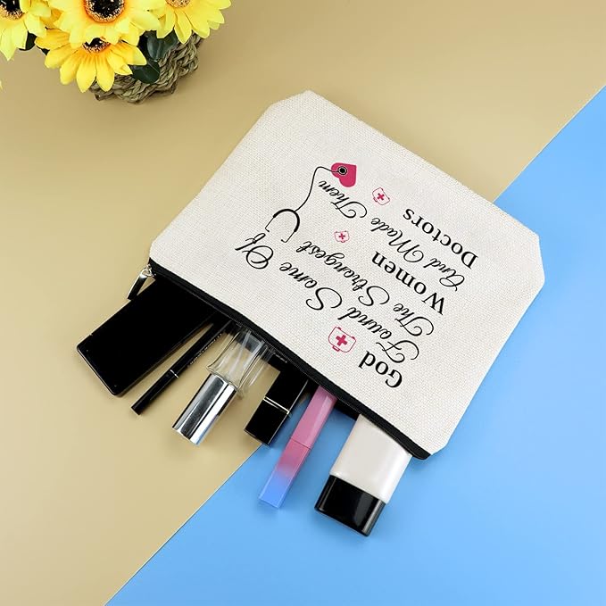 Doctor Gifts Doctor Makeup Bag for Women Doctor Thank You Appreciation Gifts Inspirational Gift for Doctor Cosmetic Bag Medical Graduation Gifts Retirement Birthday Gift for Doctor Travel Toiletry Bag