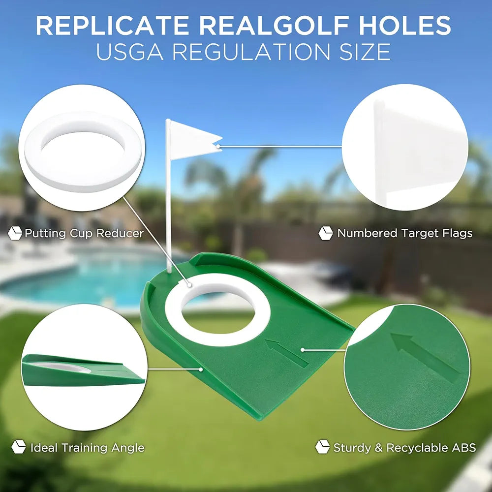 KINGTOP Golf Putting Mirror - Alignment Putting Training Aids for Consistency & Accuracy - Ideal for Indoor | Outdoor Practice, with Carry Bag and Golf Tees