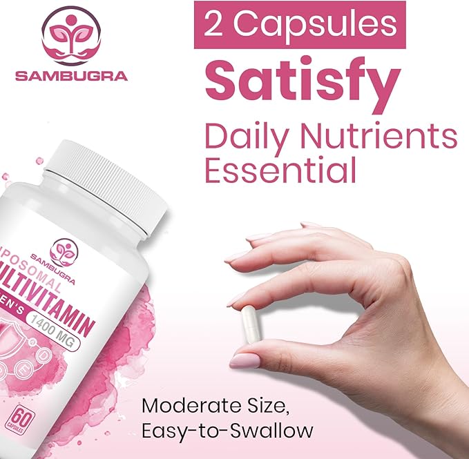 Liposomal Multivitamin for Women 1400MG - Womens Daily Multi Vitamins Supplements with Iron, Vitamin A, C, D, E and B Complex for Immune Health, Hair & Skin Support for Women 18+,120 Vegan Capsules