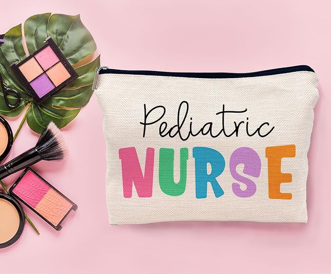 Pediatric Nurse Colorful Makeup Bag, Practitioner Gifts Cosmetic Bag for Women, Appreciation Gifts