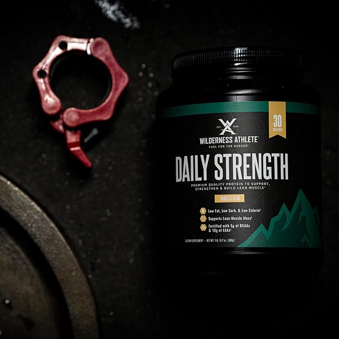 Wilderness Athlete - Daily Strength Premium Protein | Whey Protein Powder for Women & Men - Best Protein Powder for Lean Muscle - Clean Protein Powder with Whey Protein Isolate (Vanilla Bean)